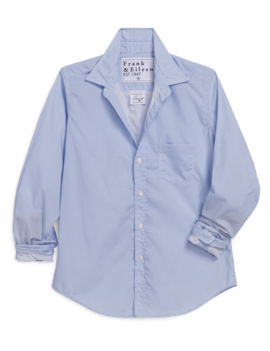 Barry, Tailored Button-Up Shirt, Blue Dots | Frank & Eileen