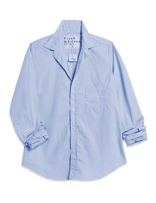 BARRY Solid Blue, Italian Cotton, front view