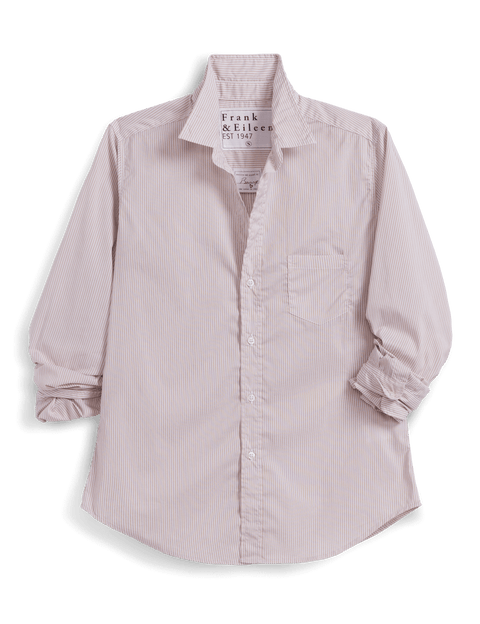 Barry, Tailored Button-Up Shirt, Tan Stripe | Frank & Eileen