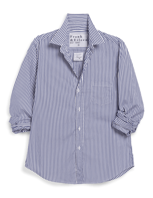 BARRY Blue and White Stripe, Italian Superluxe, front view