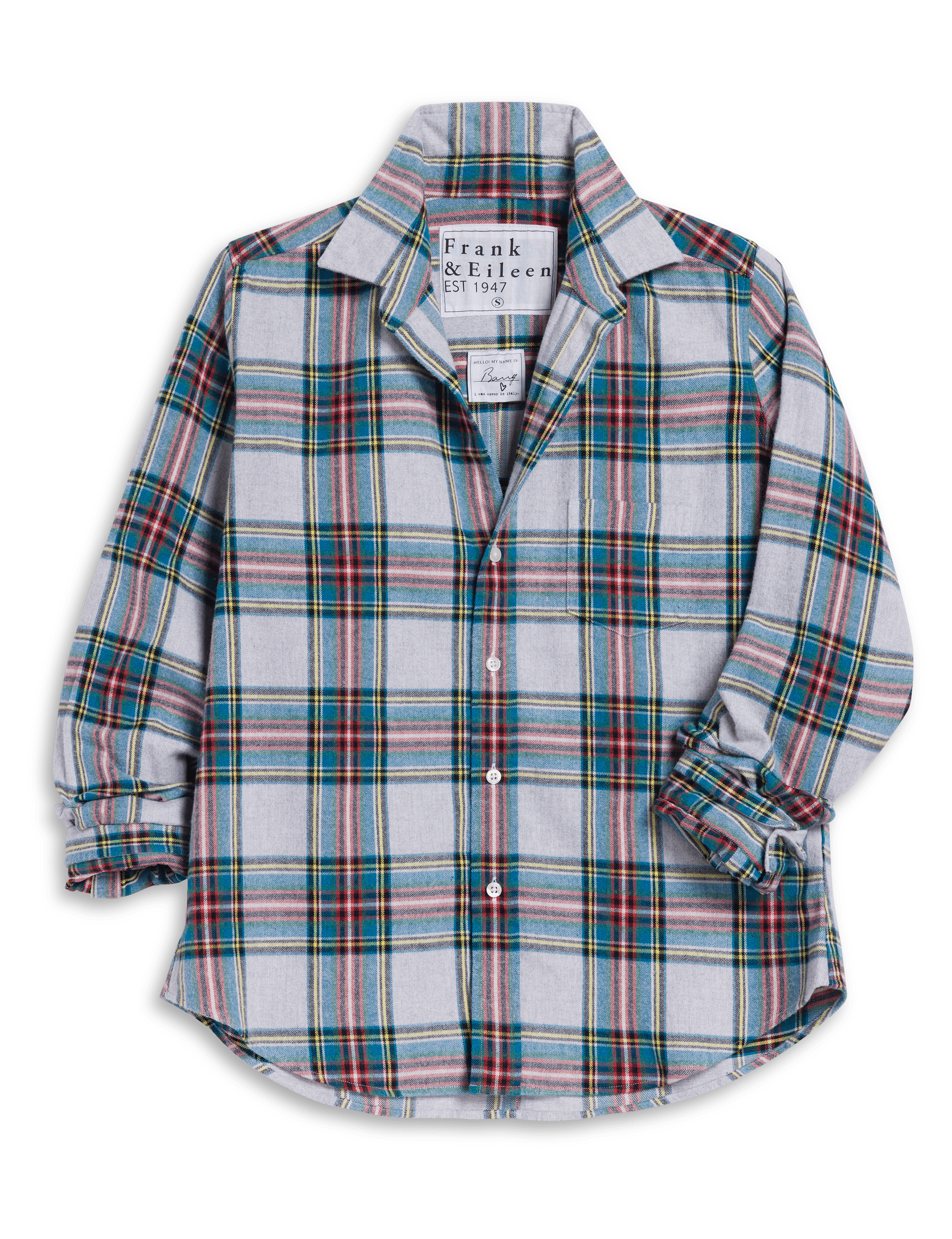 BARRY Yellow and Blue with Red Plaid, Italian Flannel
