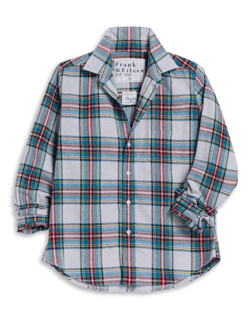 BARRY Yellow and Blue with Red Plaid, Italian Flannel, front view