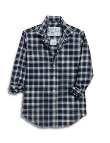 BARRY Yellow and Navy with White Plaid, Italian Classic Poplin