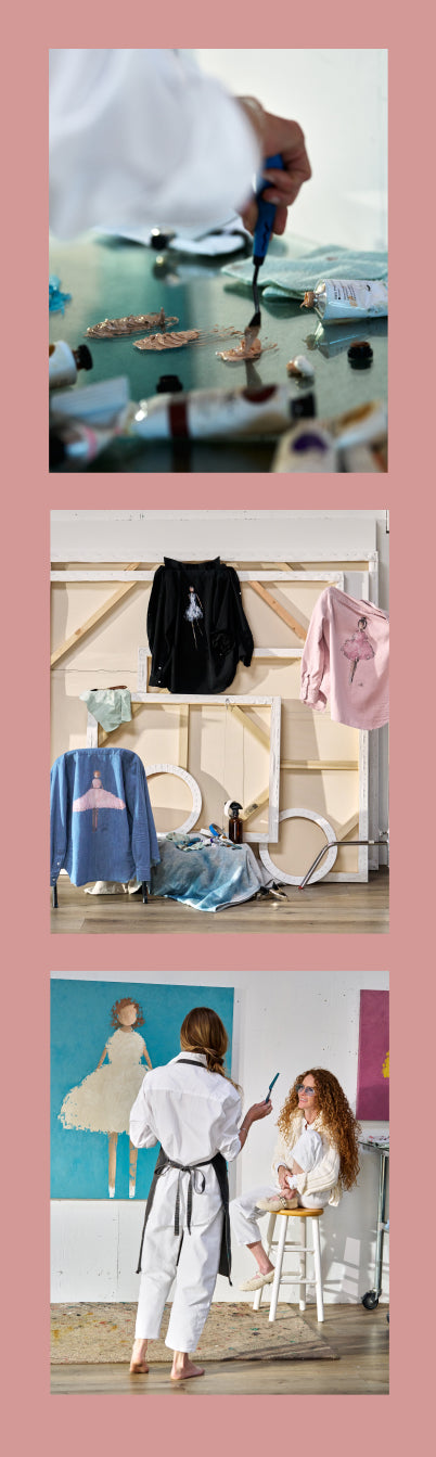 Collage of images including a person pouring liquid, hanging clothes, and a martial arts class.