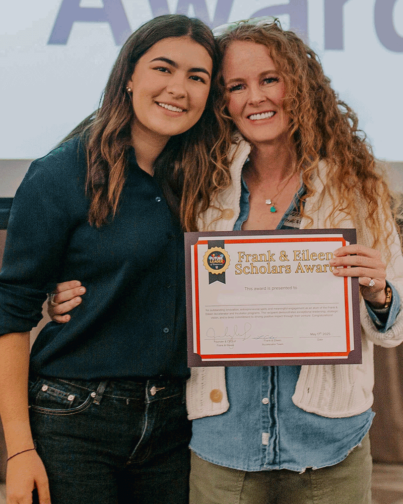 Rotating images of two women.