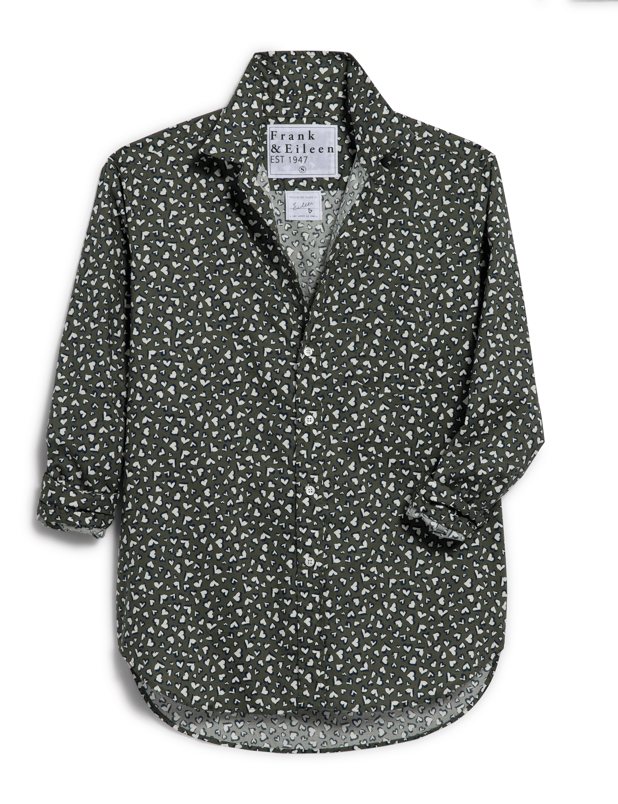 EILEEN Green Messy Hearts, Italian Cotton