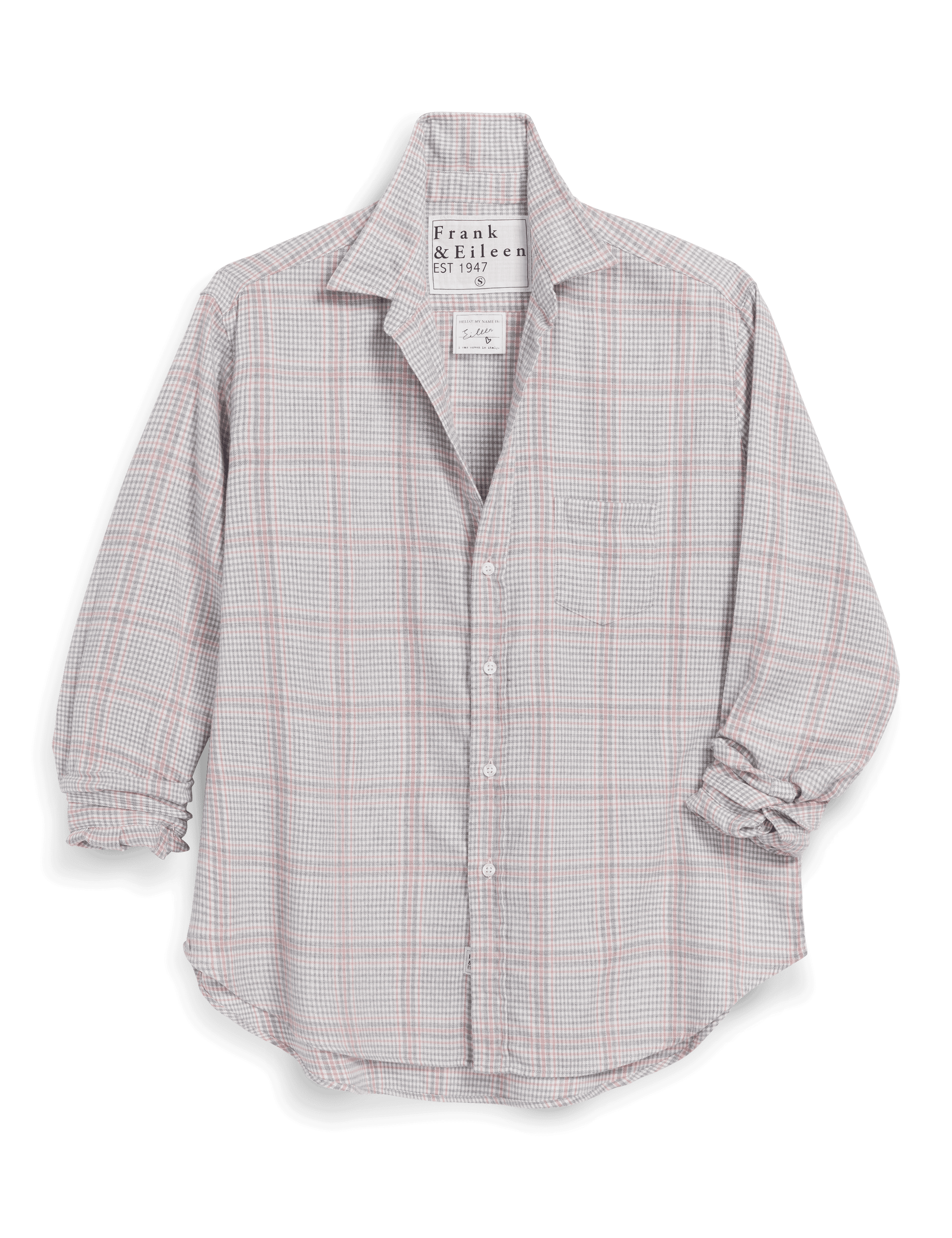 EILEEN Gray and Pink with Cream Plaid, Italian Cashmere Touch