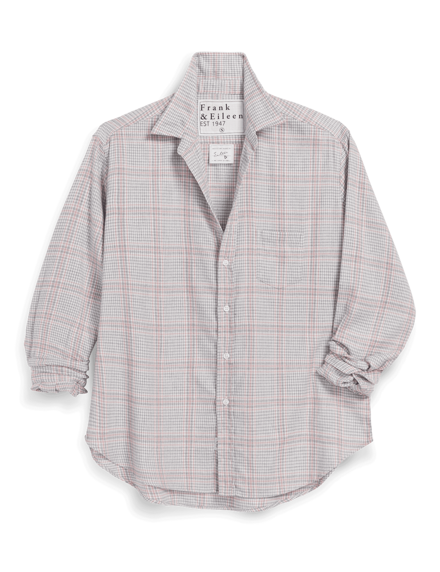 EILEEN Gray and Pink with Cream Plaid, Italian Cashmere Touch