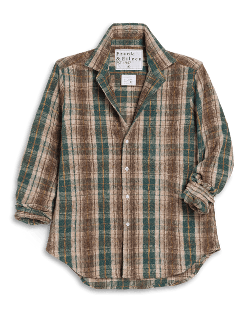 EILEEN Brown and Green with Sand Plaid, Italian Flannel, front view