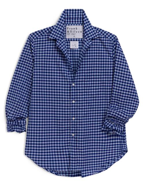 EILEEN Blue and Light Blue Check, Italian Classic Linen, front view