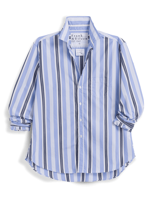 EILEEN Blue with Sand and Navy Stripe, Italian Superluxe, view 4