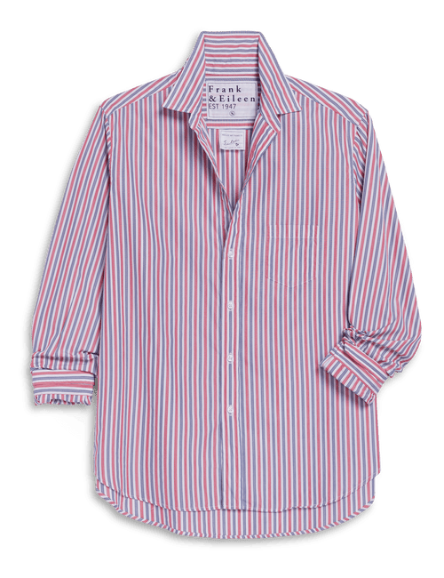 EILEEN White and Red with Navy Stripe, Italian Superluxe, front view