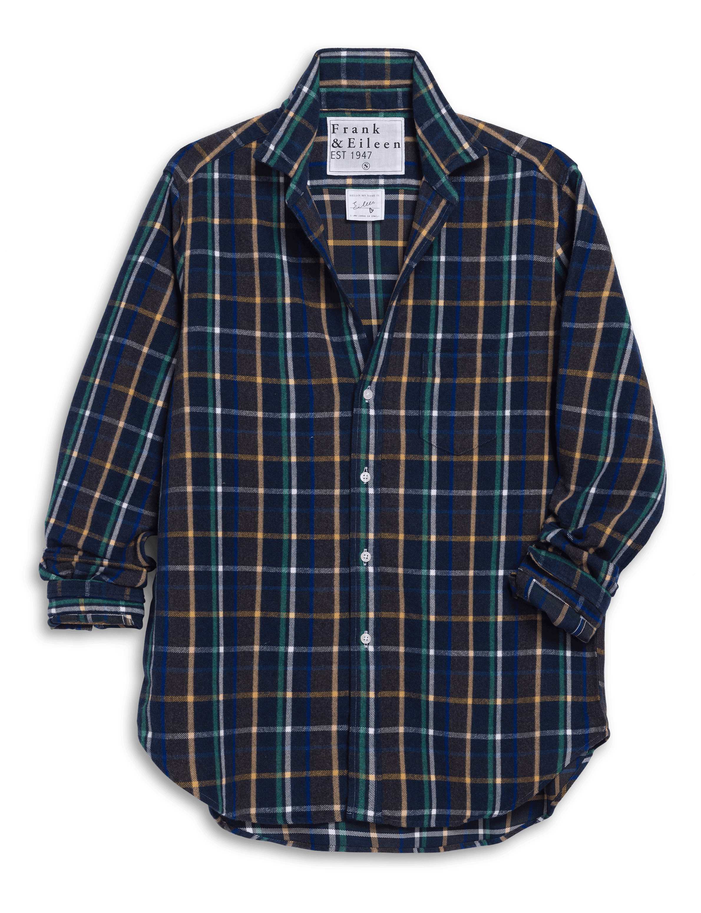 EILEEN Blue and Green with Yellow Plaid, Italian Flannel