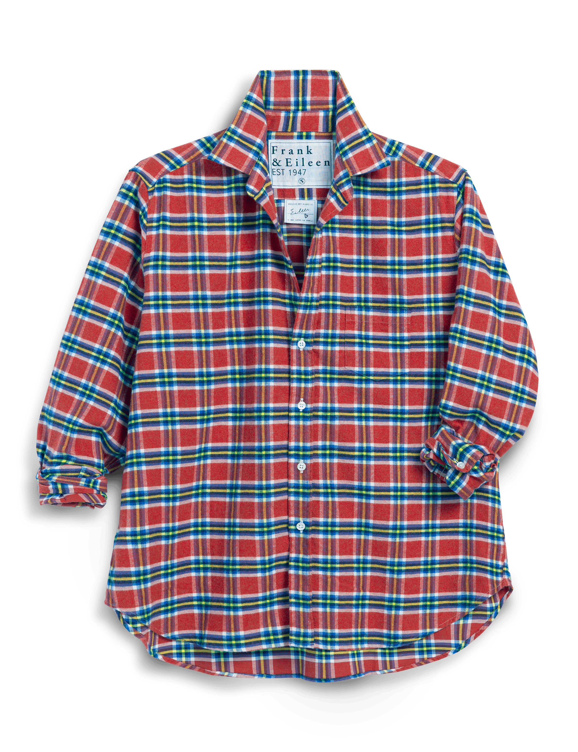 EILEEN Red and Yellow with Blue Plaid, Italian Flannel