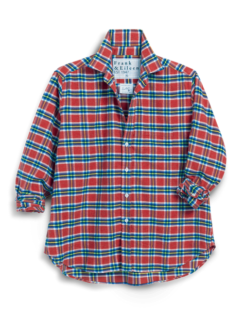 EILEEN Red and Yellow with Blue Plaid, Italian Flannel, view 5