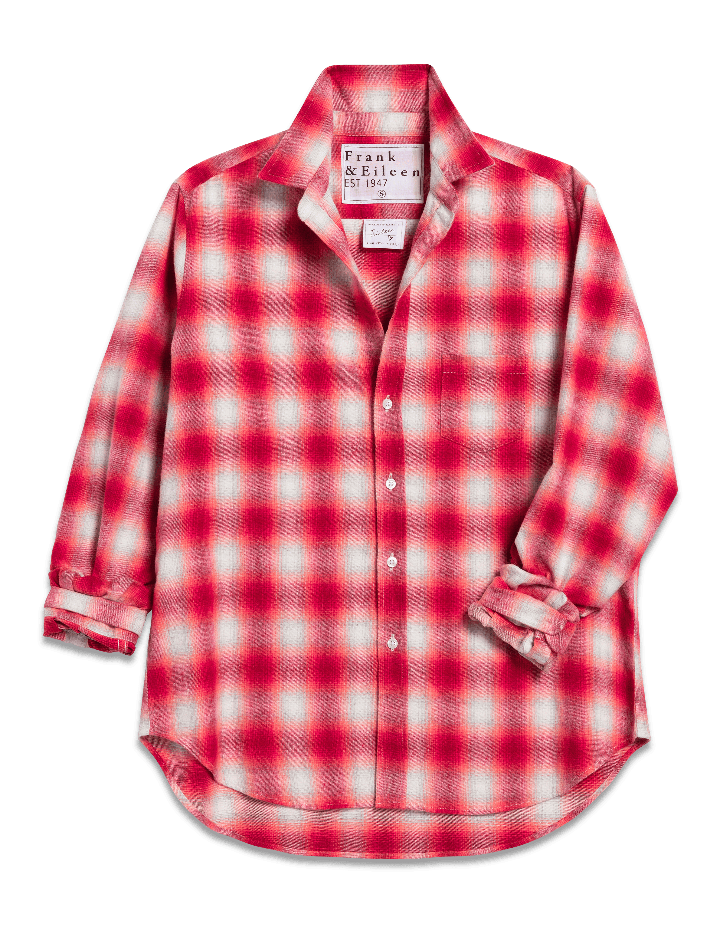 EILEEN Dark Pink and White Plaid, Italian Flannel
