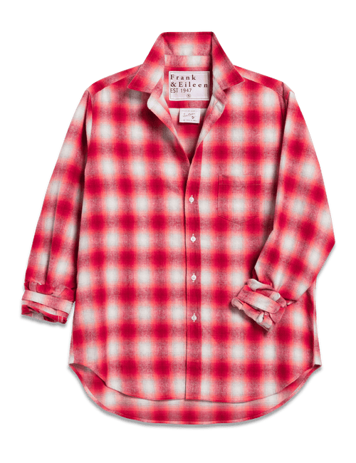 EILEEN Dark Pink and White Plaid, Italian Flannel, view 7