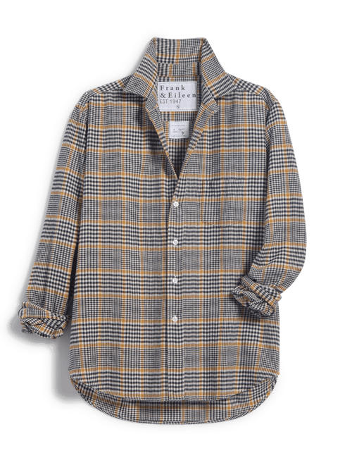 EILEEN Camel and Black Plaid, Italian Flannel, view 5