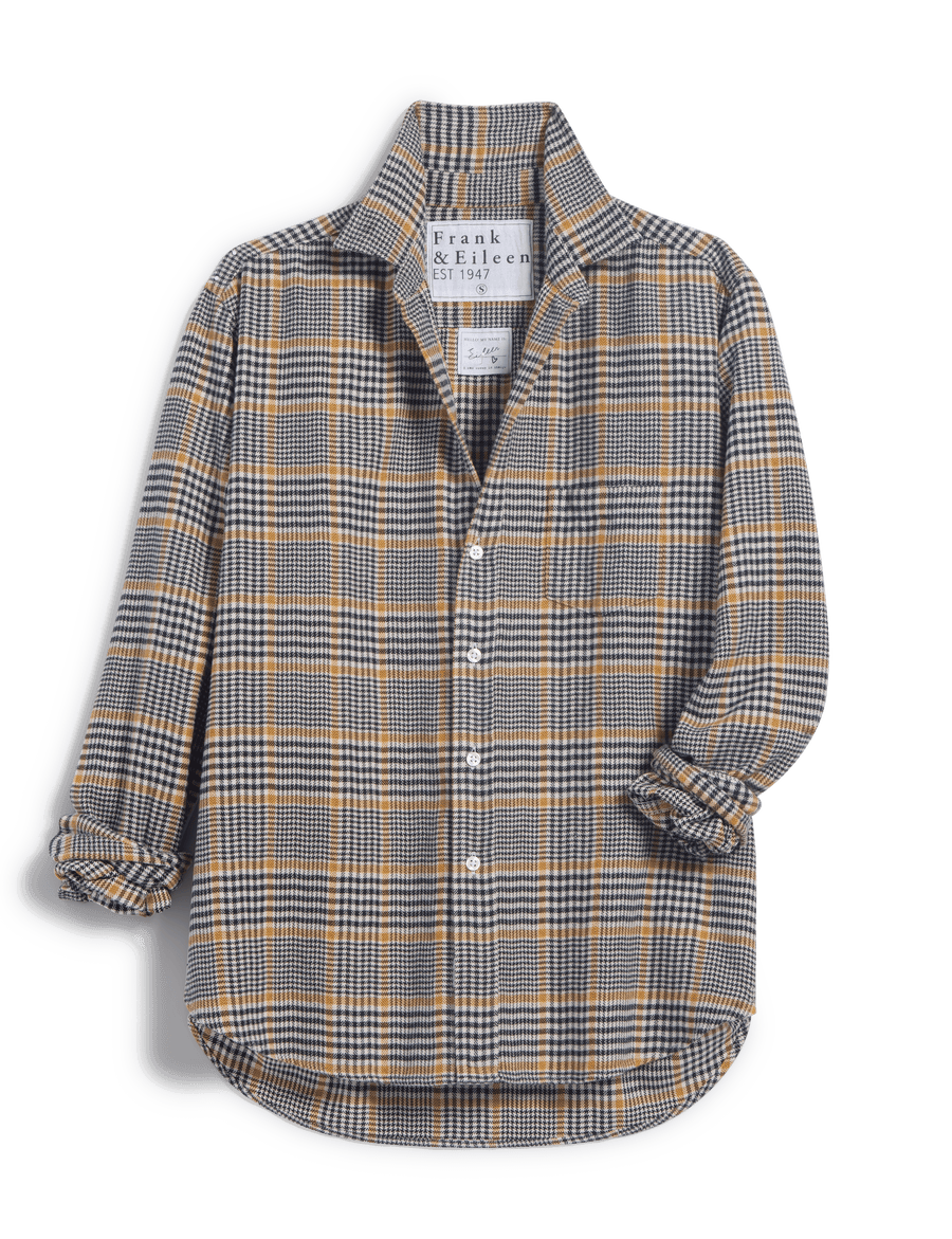 EILEEN Camel and Black Plaid, Italian Flannel