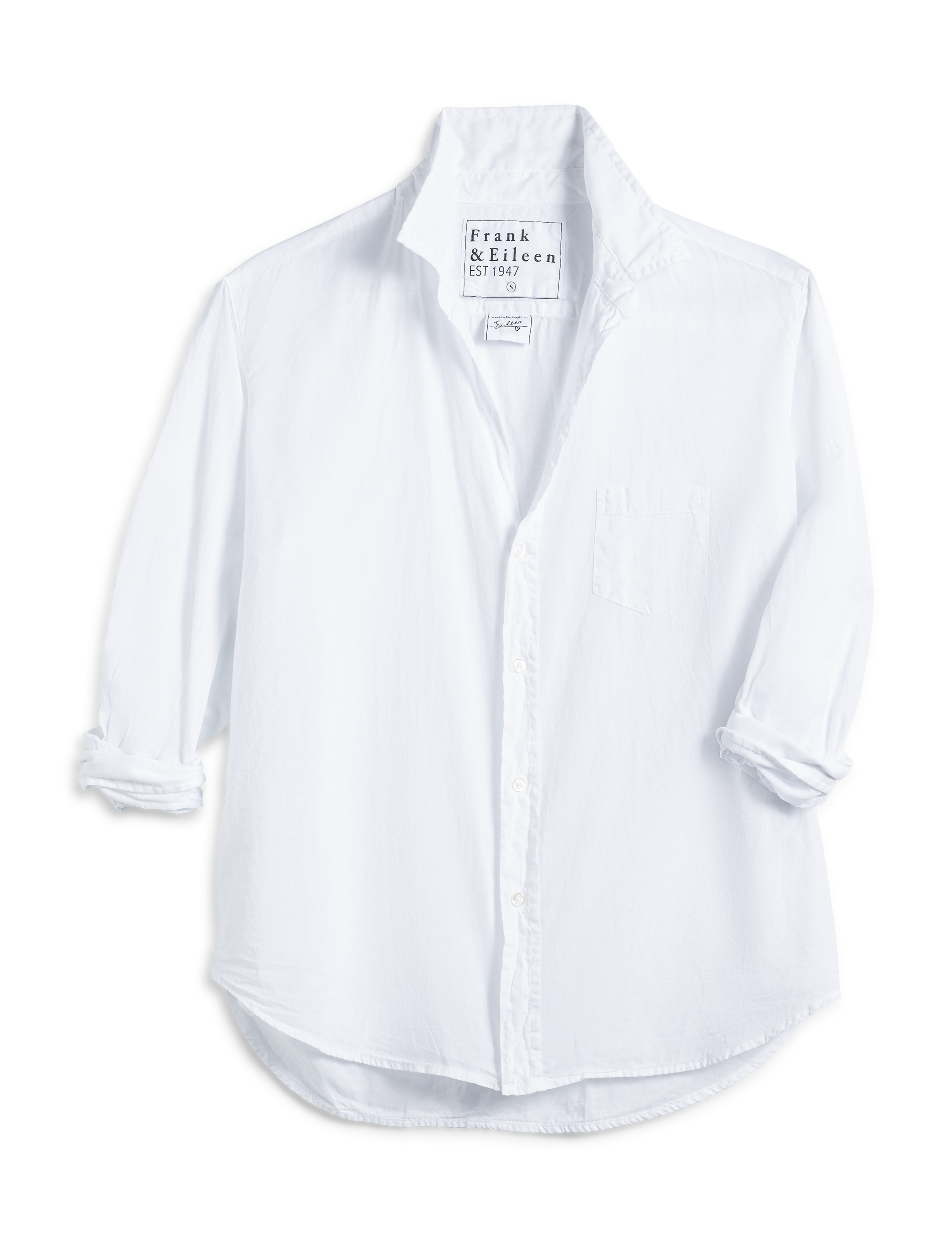 White shirt with rolled-up sleeves on a transparent background, view 4