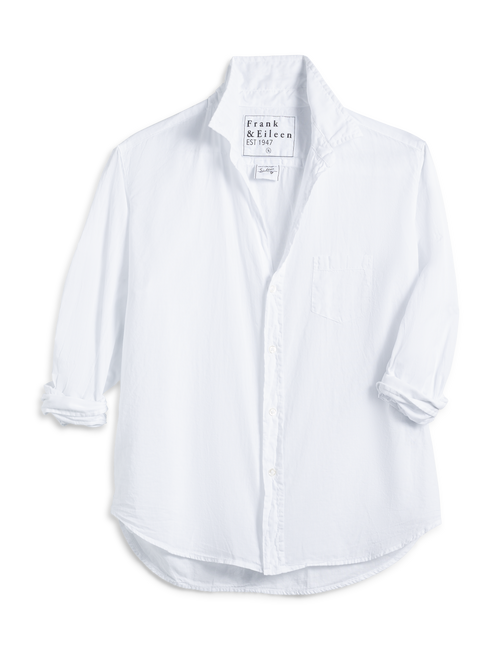 White shirt with rolled-up sleeves on a transparent background, view 4