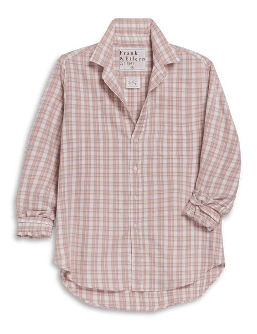 EILEEN Pink and White with Gray Plaid, Italian Flannel, view 5