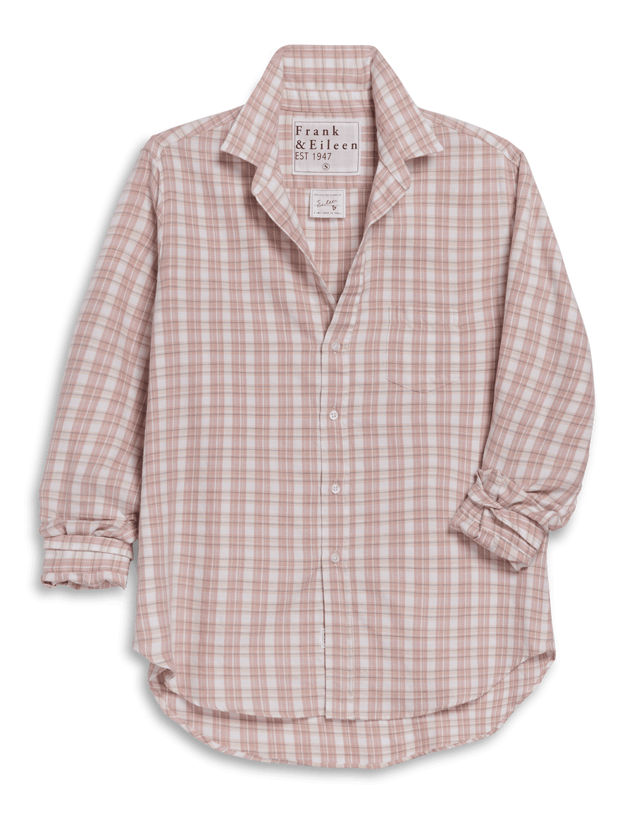 EILEEN Pink and White with Gray Plaid, Italian Flannel