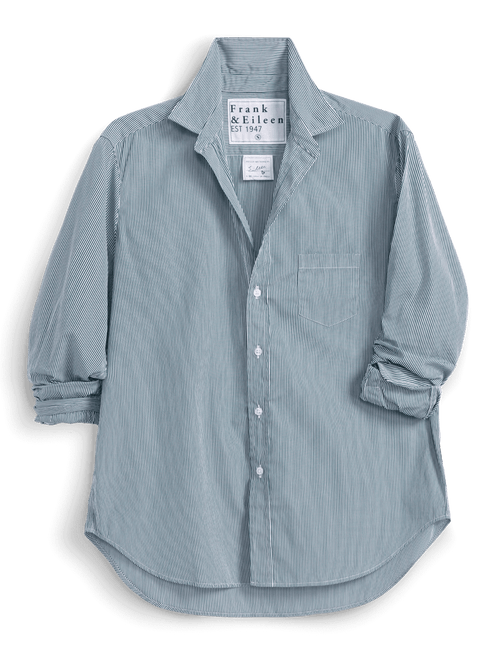 EILEEN Green and White Stripe, Italian Superluxe, front view