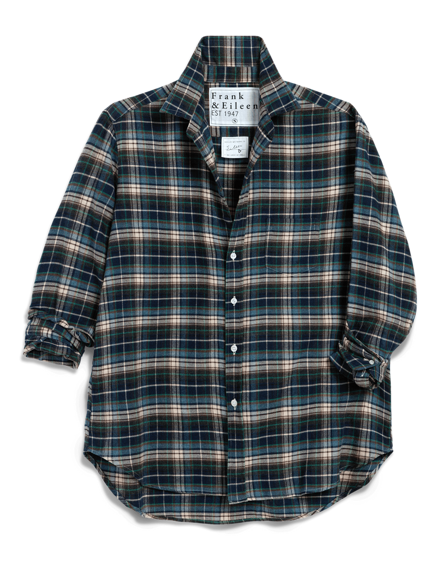 EILEEN Gray and Yellow with Blue Plaid, Italian Flannel