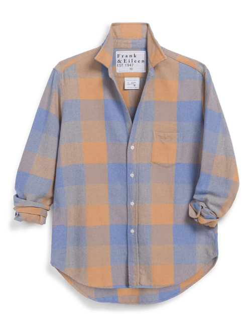 EILEEN Blue and Camel Check, Italian Flannel, view 5