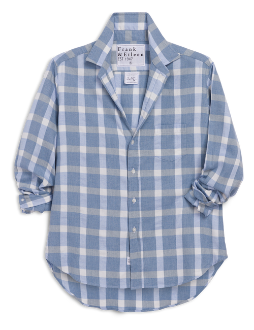 EILEEN Large Blue and White Check, Italian Cashmere Touch, view 4