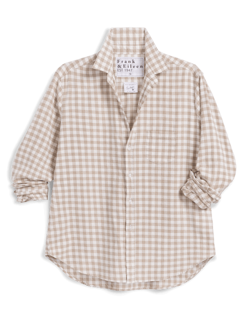 EILEEN Latte and Cream Gingham, Italian Cashmere Touch, view 4
