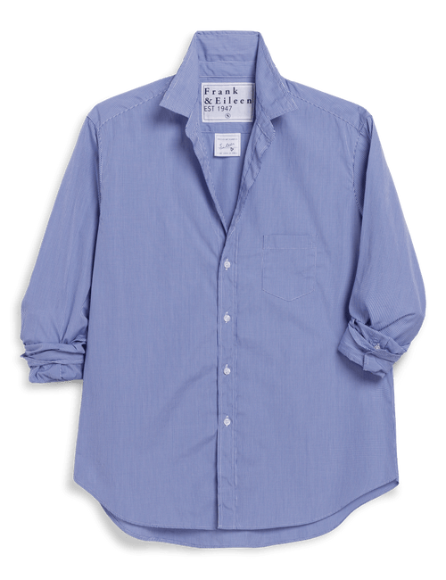 EILEEN Mini Blue Check, Italian Cotton, front view
