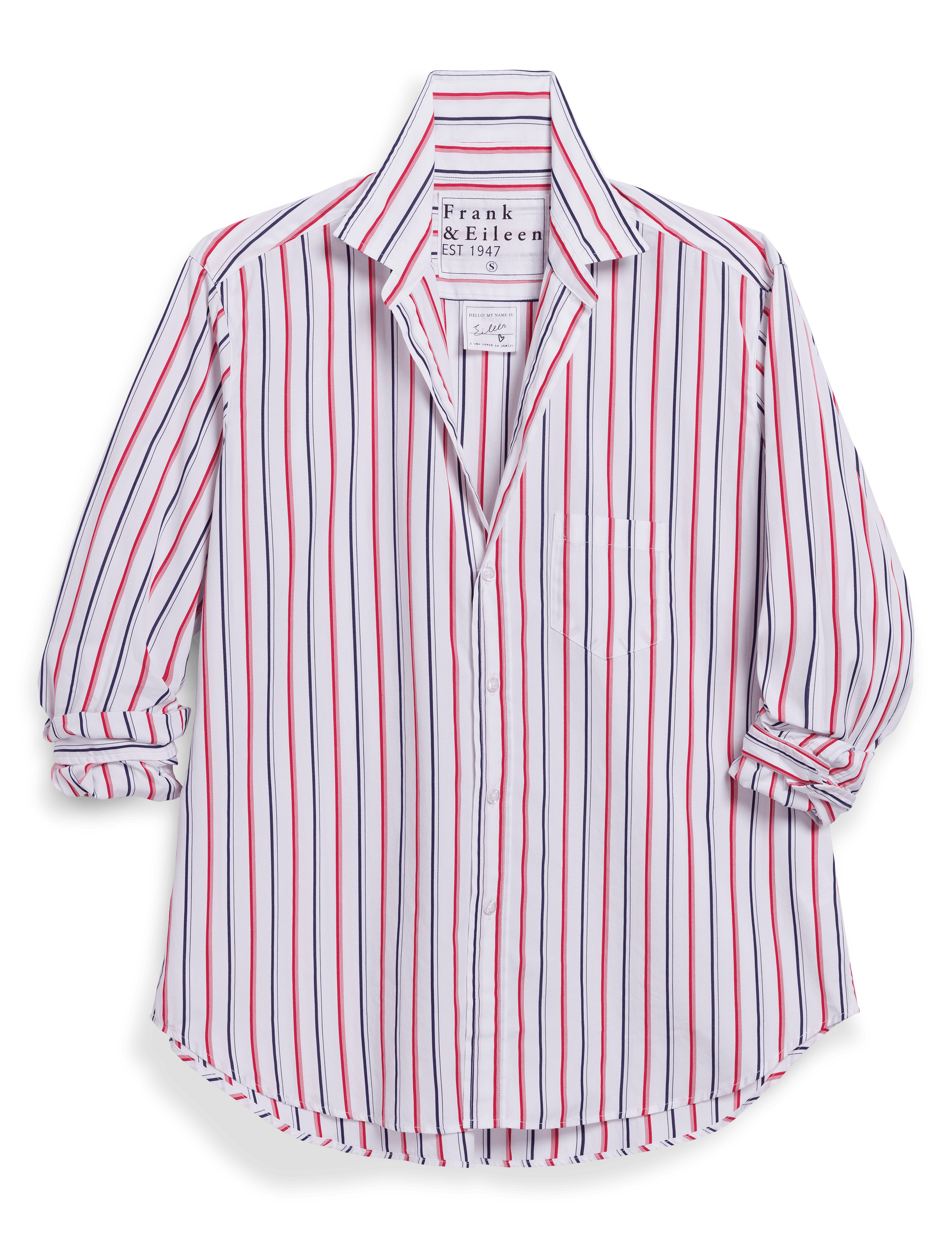 EILEEN Multi Red and Navy Stripe, Superluxe, front view