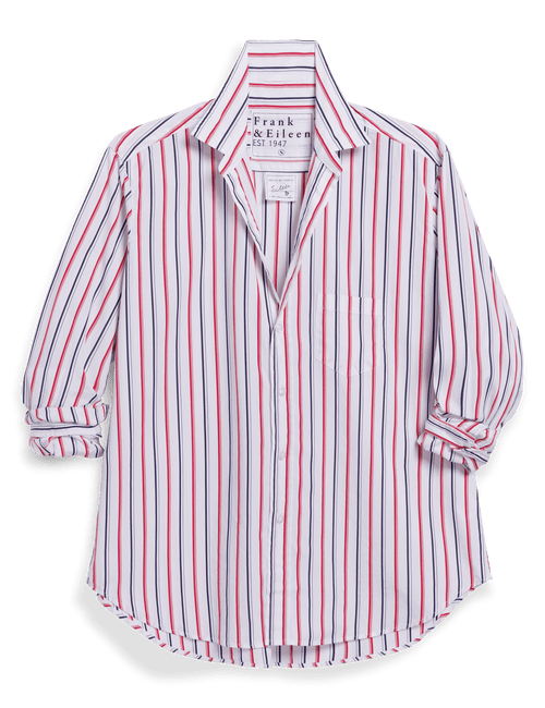 EILEEN Multi Red and Navy Stripe, Italian Superluxe, front view