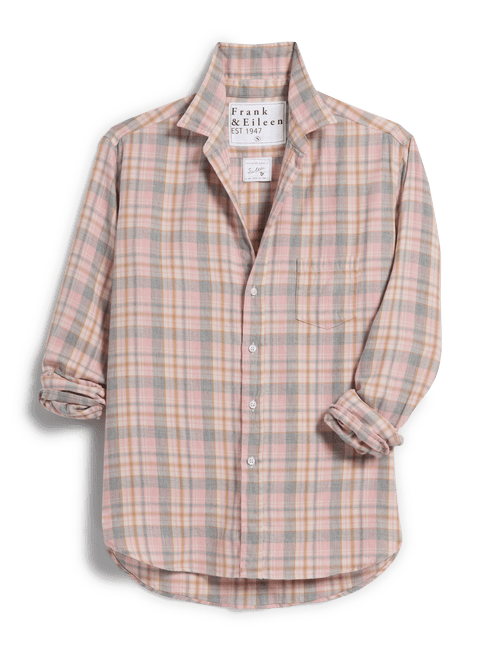 EILEEN Pink and Gray Melange Plaid, Italian Cashmere Touch, view 4
