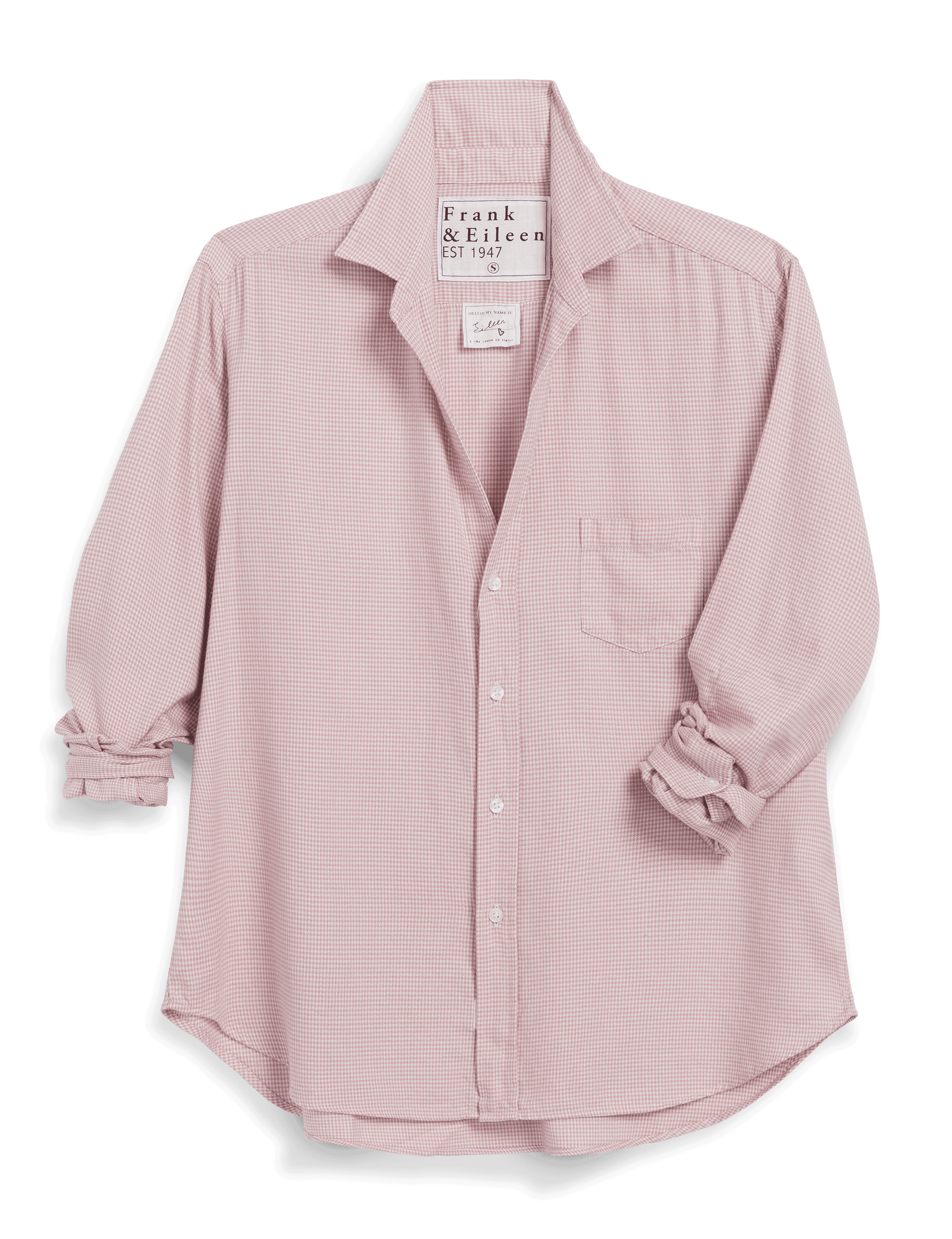 EILEEN Pink Houndstooth, Italian Cashmere Touch