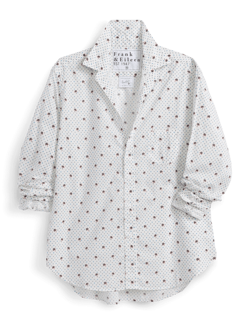 White shirt with small pattern on a black background, view 6