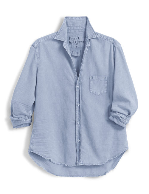 Light blue button-up shirt on a transparent background, view 4