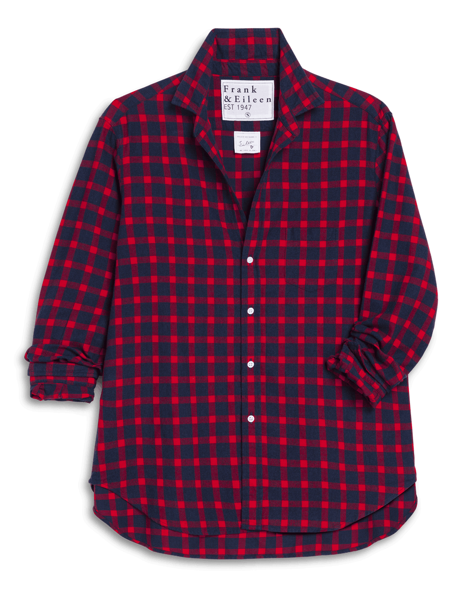EILEEN Red and Blue Plaid, Italian Flannel