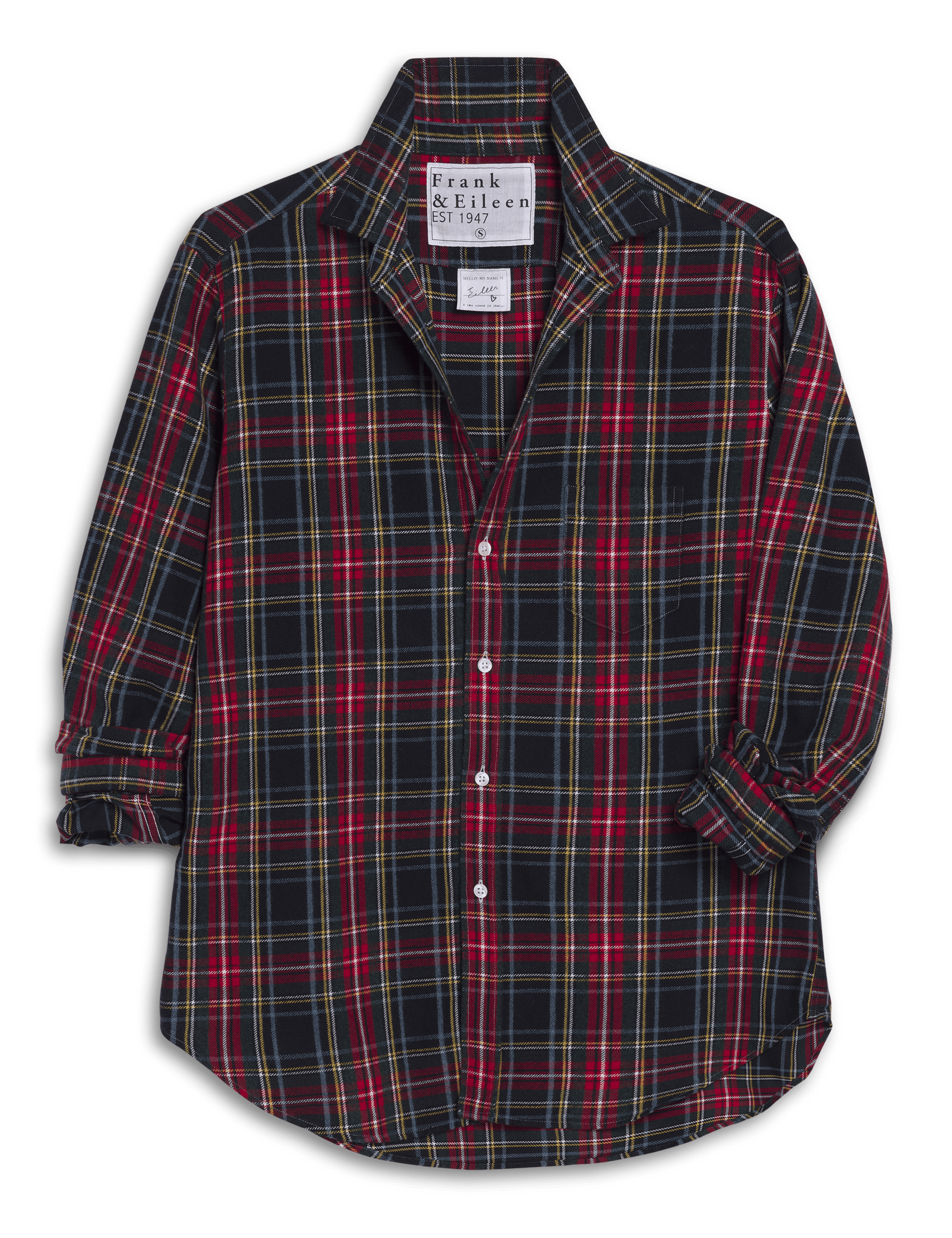 EILEEN Red and Yellow with Navy Plaid, Italian Flannel