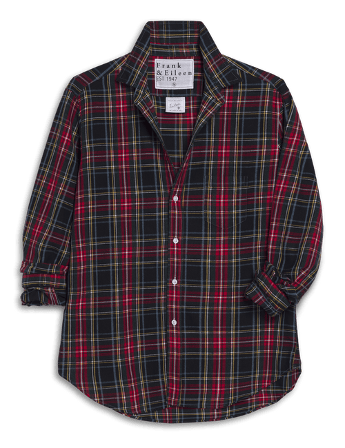 EILEEN Red and Yellow with Navy Plaid, Italian Flannel, view 5