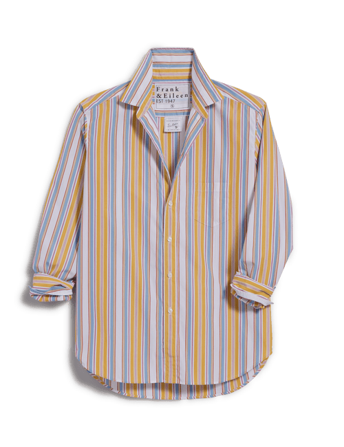 EILEEN Gold with Red and Blue Stripe, Italian Cotton, view 4