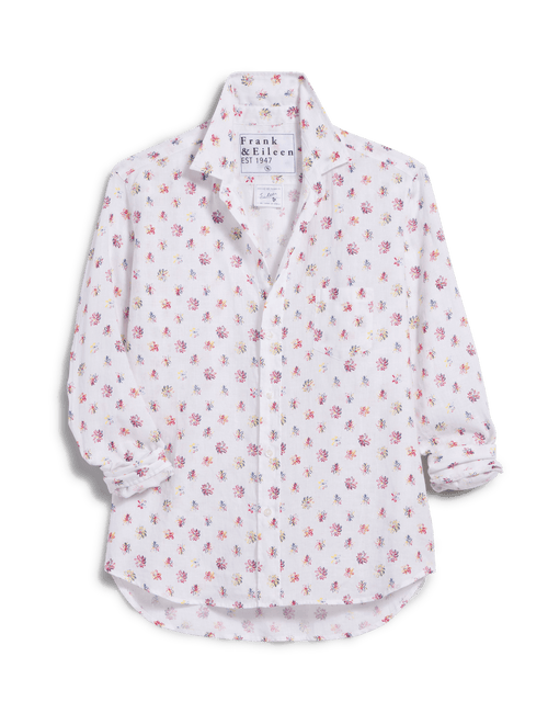 Eileen, Relaxed Button-Up Shirt, Red Floral | Frank & Eileen