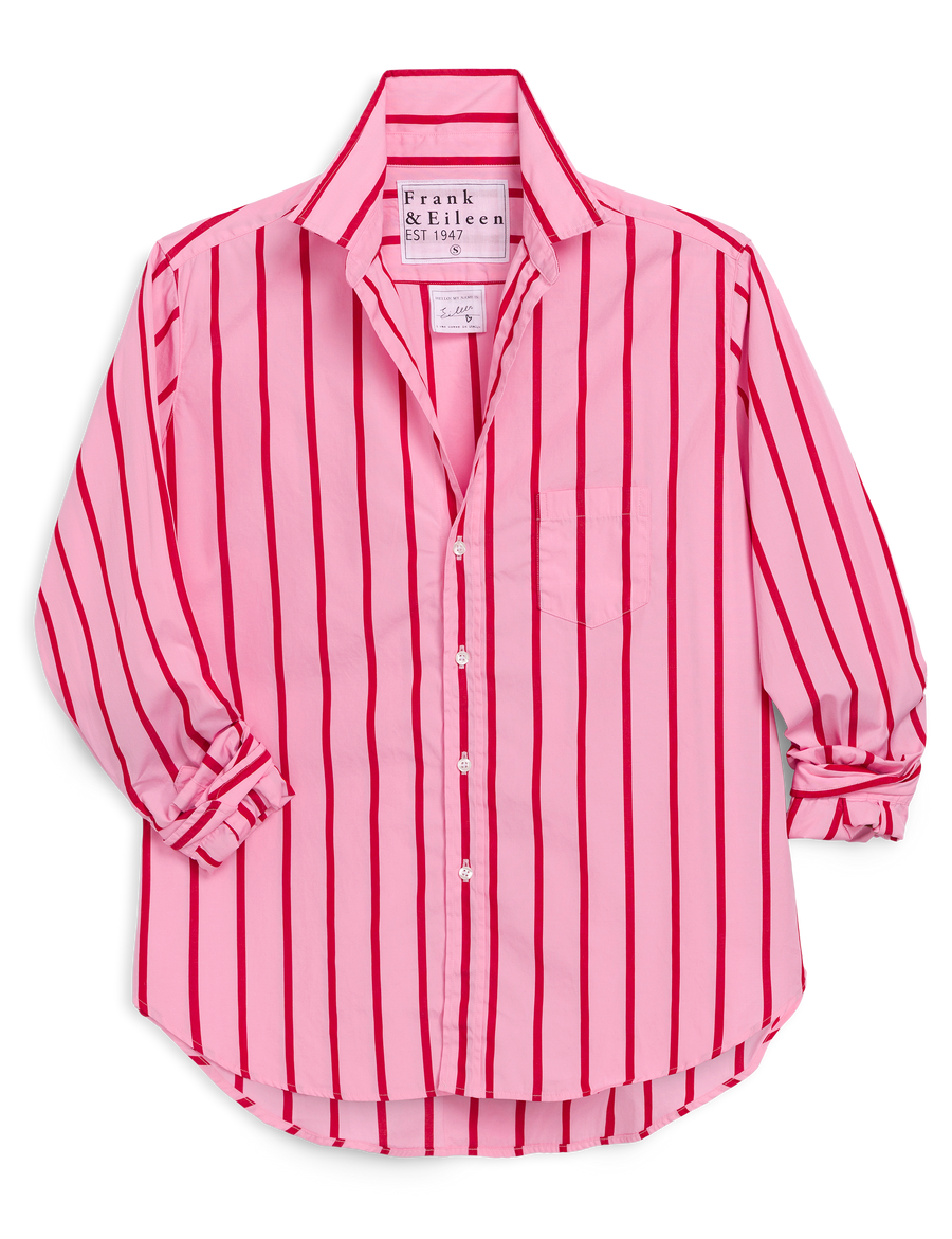 Eileen, Relaxed Button-Up Shirt, Pink Stripe | Frank & Eileen