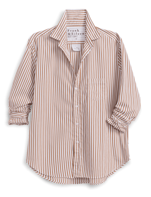 EILEEN Tan and White Stripe, Italian Superluxe, view 4