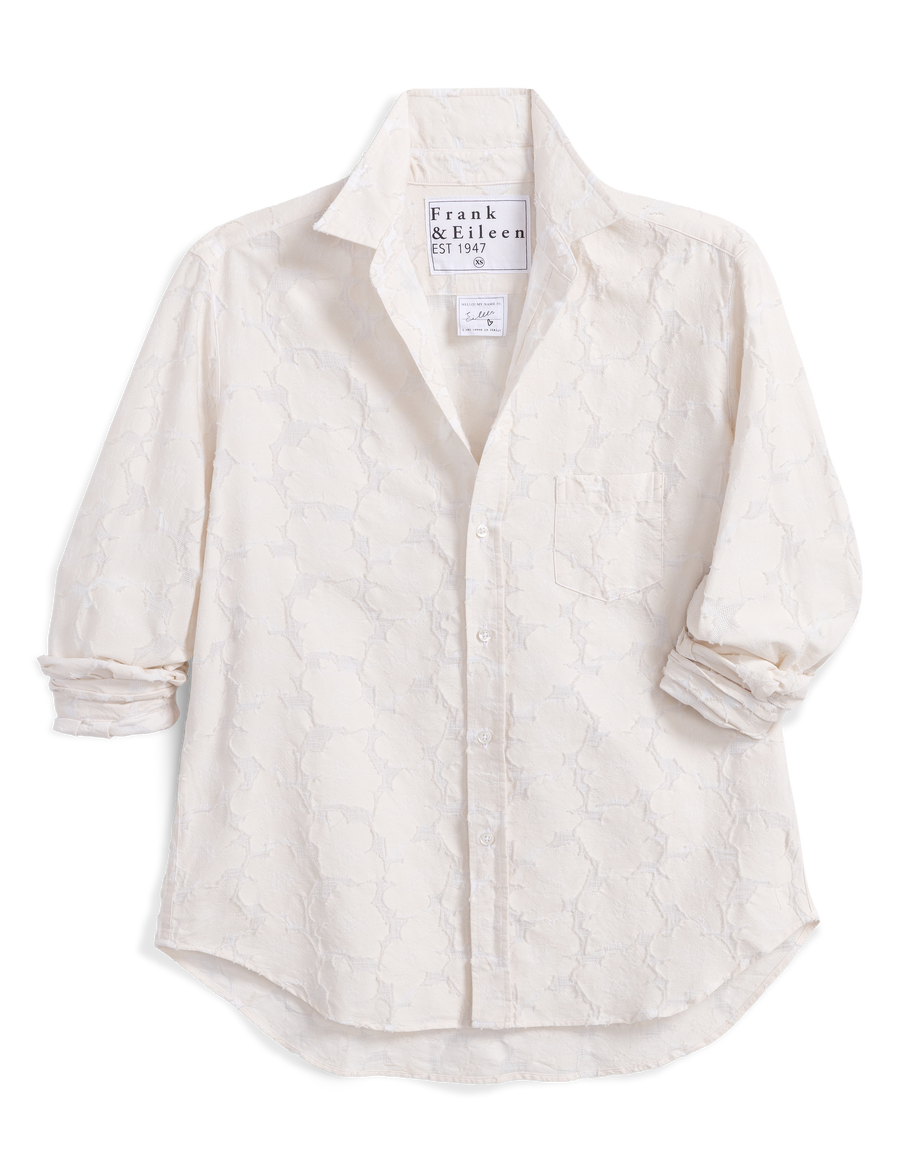 Eileen, Relaxed Button-Up Shirt, Textured Flowers | Frank & Eileen