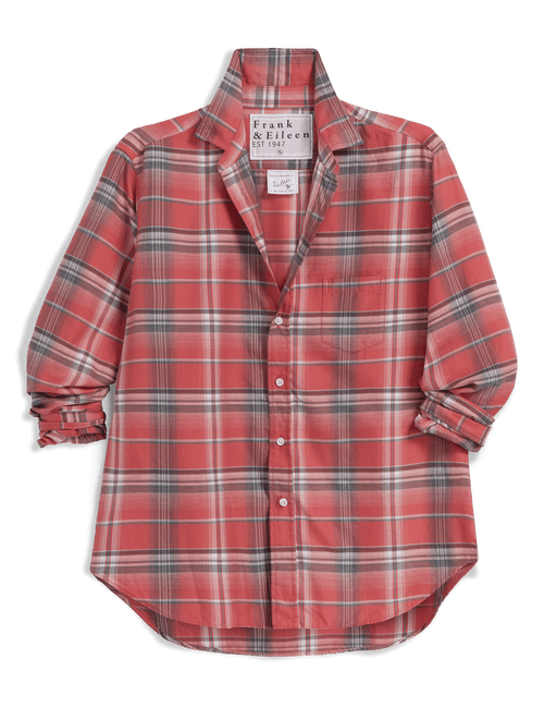 EILEEN Vintage Red Plaid, Italian Brushed Cotton, view 6