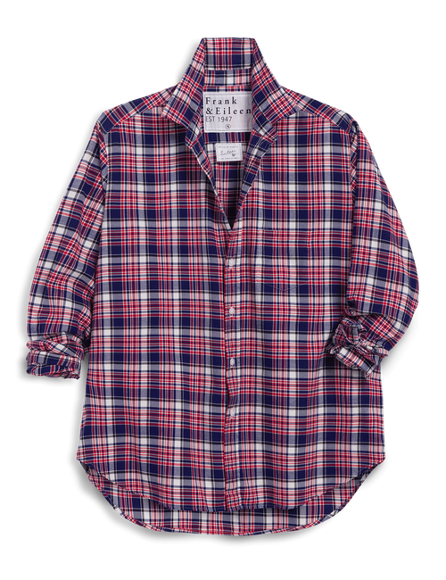 EILEEN White and Black with Red Plaid, Italian Flannel, view 5