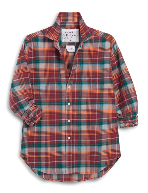 EILEEN Wine and Green Plaid, Italian Flannel, view 5
